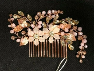 Kercisbeauty Rose Gold 1-Piece Hair Comb for Prom, Wedding, Pageant, Photoshoot - Image 1 of 4