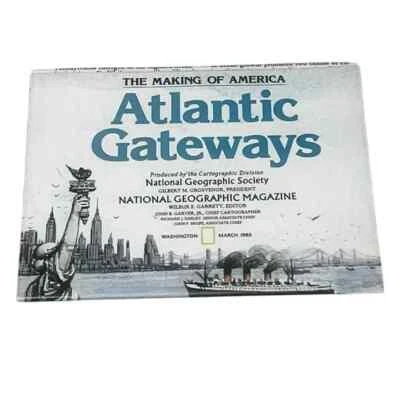 Atlantic Gateways March 1983 Vintage National Geographic Map CX - Image 1 of 4