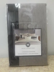 NUEVO Panel Colección Hotel a Rayas 100% Algodón Pima 400 Hilo DOS FUNDAS ESTÁNDAR - Imagen 1 de 4