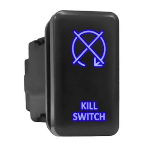 KILL SWITCH Blue LED Backlit Switch Tall Push Button 1.54"x 0.83" (Fit: Toyota) - Picture 1 of 6