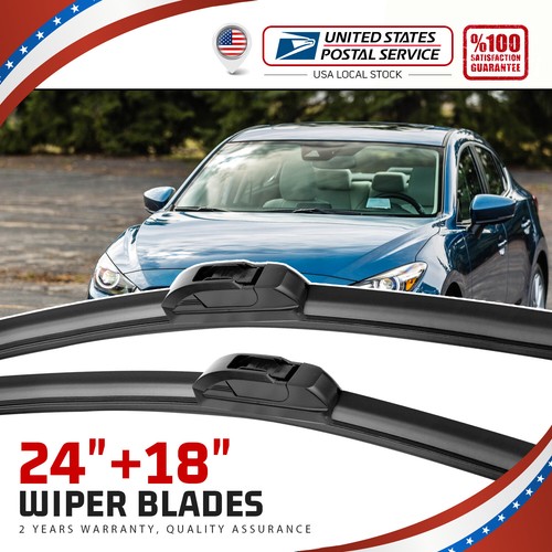 24"18"Bracketless Windshield Wiper Blades JHOOK All Season For