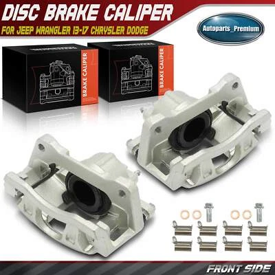 Пара суппортов переднего тормоза с кронштейном для Jeep Wrangler 2013-2017 Chrysler Dodge - Изображение 1 из 4