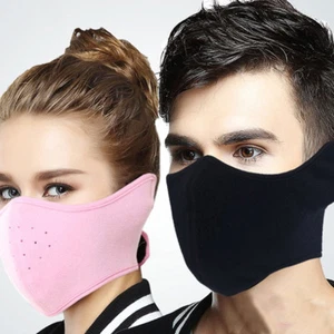 Women Men Thermal Fleece Ear Warmer Motorcycle Cycling Ski Half Face Mask US - Picture 1 of 20