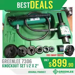 GREENLEE 7306 SB KNOCKOUT SET 1/2 X 2', GOOD CONDITION, FREE WATCH, FAST SHIP - Picture 1 of 12