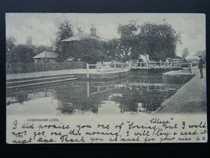 Berkshire CAVERSHAM LOCK c1902 UB Postcard - Picture 1 of 2