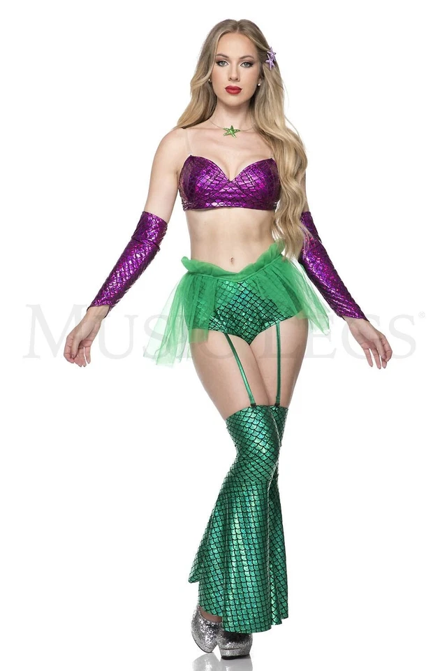 Disfraz para mujer Magestic Mermaid 6 piezas escamas de sirena metálicas Halloween talla XS Foto 1 de 4