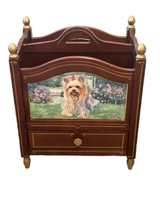 Vintage Danbury Met YorkieMagazine Rack Holder With Drawer On Bottom  - Picture 1 of 12