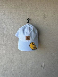 New Carhartt Hat Light Blue Leather Patch Workwear One Size - Picture 1 of 5