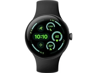 Google Pixel Watch 3 (45 mm) con Wi-Fi nero opaco / cinturino sportivo in ossidiana - Immagine 1 di 3