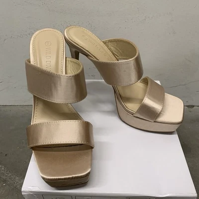 Новый! Wild Diva шампанское платформе скольжения на высоких каблуках размер 7 с коробкой - Изображение 1 из 4