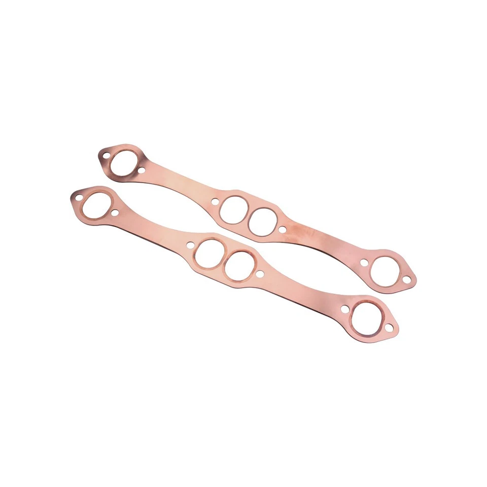 1 Set Oval Port Copper Header Exhaust Gaskets For SB Chevy 327 305 350 383 - Image 1 of 4