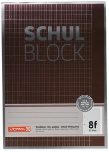 Brunnen 1052608 School Pad/Notepad A4 50 Sheets 5 x 7 mm Top-Glued Punched Graph - Picture 1 of 6