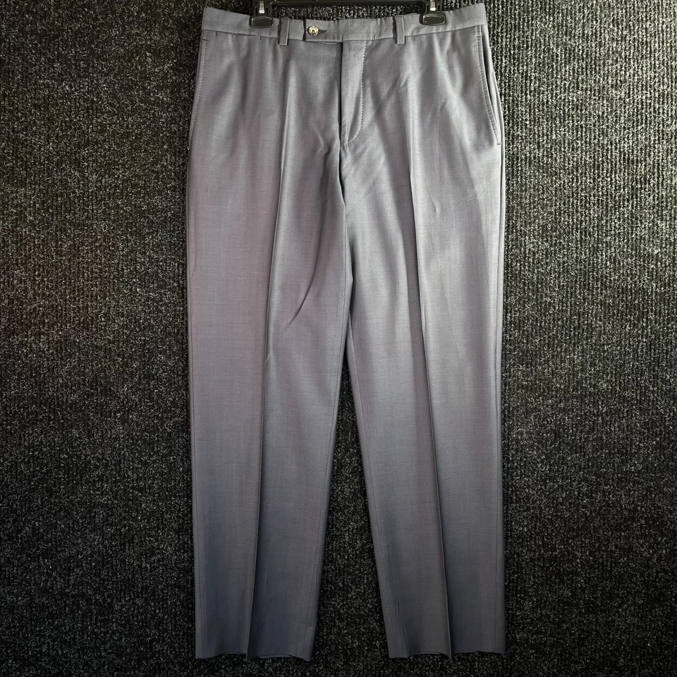 Pantalones de vestir Jack Victor para hombre 34x30 azul marino lana Super 120s Century Pant Limited Foto 1 de 4