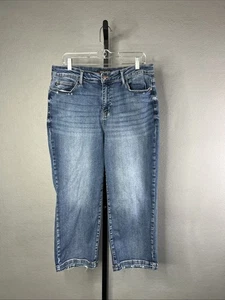 Jeans Judy Azul Recortados Mujer 16W Azul Tiro Alto Dobladillo Desgastado Denim Elástico - Imagen 1 de 12