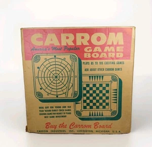 Vintage Double Sided Carrom Game Board 26x26" , Board And Game Pieces With Box - Picture 1 of 12