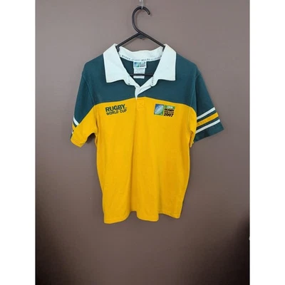 Rugby World Cup 2007 Shirt Teens Size 16 Green Gold Polo Jersey Rugby Union - image 1 of 4