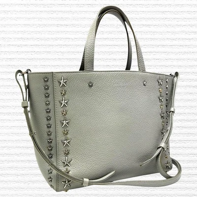 Jimmy Choo Bolso de Mano de 2 Vías Bolso de Hombro Cuero Gris Para Mujer de Japón Foto 1 de 4