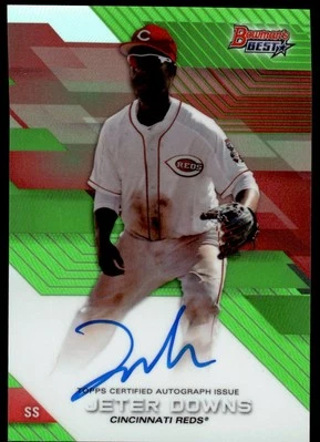 2017 Bowman's Best of 2017 Autographs Green Refractor Jeter Downs Auto 36/99 - Image 1 of 2