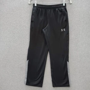 Under Armour Boys Activewear Pants Medium Black Sweatpants Pockets Elastic Waist - Picture 1 of 9