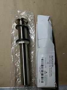 Signature Hardware EXTENDED PRESS TYPE POP-UP BATHROOM DRAIN OVERFLOW Brushed Ni - Picture 1 of 4