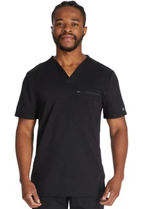 Black Dickies Balance Scrubs Mens V Neck Top DK865 BLK - Picture 1 of 5