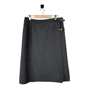 Vintage 90s CELINE Women's A-Line Skirt Midi Long 100% Wool Gray Size 44 - Imagen 1 de 13