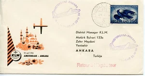NETHERLANDS KLM AMSTERDAY-ANKARA 1956 FDC1983 - Picture 1 of 1