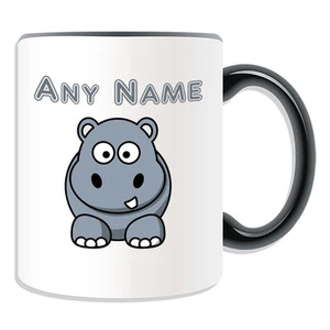 Personalised Gift Hippo Mug Money Box Cup Customise Name Message Coffee Silly - Picture 1 of 20