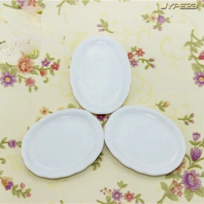 Miniatur Esszimmerteller 2 St. Maßstab 1:6 Puppenhaus Porzellan Küchenzubehör - Bild 1 von 4