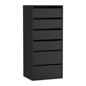 Oikiture Wardrobe Shelf Unit 6 Chest of Drawers Black - Picture 1 of 9