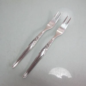 2 x Aufschnittgabel 100er Silberauflage Blume schön verziert - Picture 1 of 3