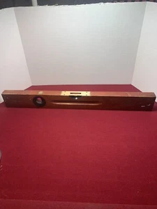 Stanley 24” Level | No. 0 | Cherry Wood & Brass | Plumb Level | USA - Picture 1 of 12