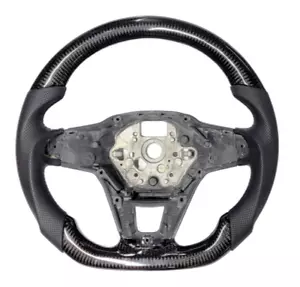 GENUINE VOLKSWAGEN COMMERCIAL CARBON FIBRE LEATHER STEERING WHEEL T6.1 CADDY T6 - Picture 1 of 4