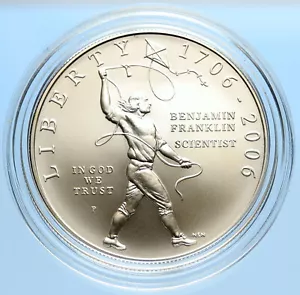 2006 P US United States BENJAMIN FRANKLIN & KITE BU Silver Dollar Coin i97043 - Picture 1 of 3
