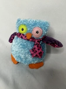 Mary Meyer Colorful Patchwork Blue Pink Green Owl Plush 6” - Picture 1 of 8