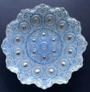 9" Azzurra Blue & Genuine Silver Decorative Art Glass Bowl Handmade in Turkey  - Picture 1 of 11
