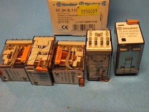 Lot of 2 pcs FINDER	55.34.8.110.0040   110VAC   (7A 250V)  Relay - Picture 1 of 4