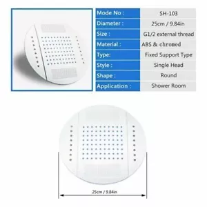 LED Light Ceiling Rainfall Overhead Water Saving Round Shower Head Spout Cabin - Picture 1 of 6