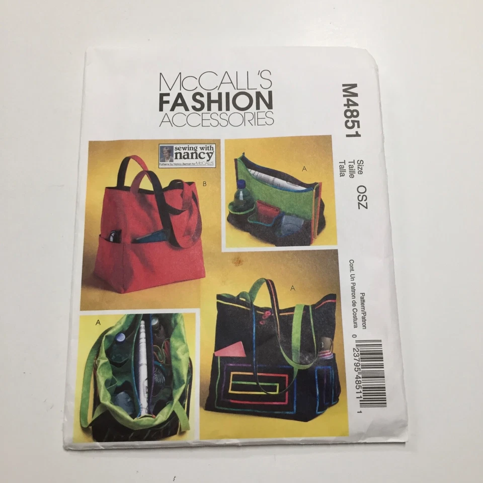Fabric Totes Organizers Bags Caddy McCalls M4851 Sewing Pattern