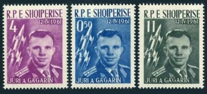 Albania 604-606, hinged. Michel 642-644. Yuri Gagarin, Vostok, 1962. - Picture 1 of 1