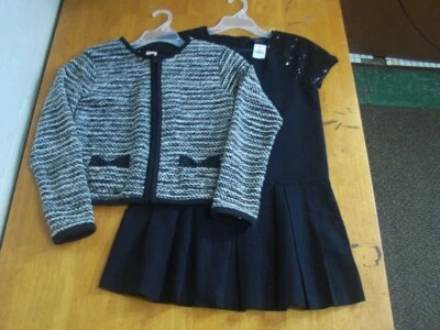 Vestido con lentejuelas para niños Gap (nuevo con etiquetas) y chaqueta Gymboree City Kitty Boucle-talla 10 Foto 1 de 4