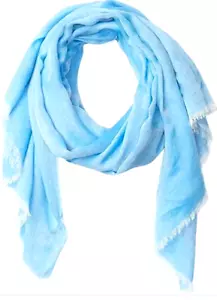 Calvin Klein Chambray Woven Oblong Scarf Ocean ONE SIZE - Picture 1 of 2