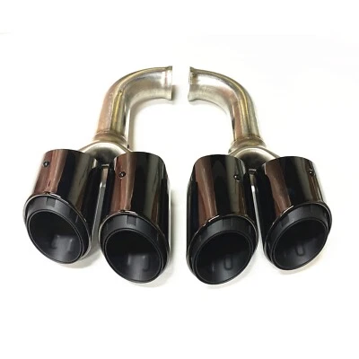 Tubo de escape trasero negro USS para Porsche Cayenne V6 2011 2012 2013-2014 2 piezas Foto 1 de 4