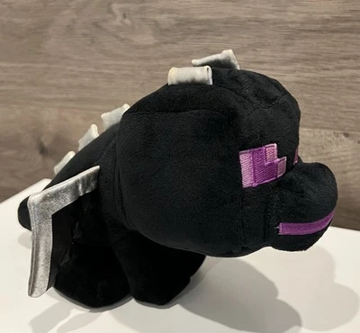 Minecraft Ender Dragon Plush Stuffed Animal w/Silver Wings/Purple Eyes 10” Long - Image 1 of 4