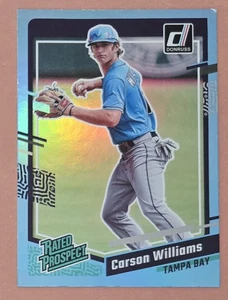 Carson Williams 2023 Donruss Carolina Blue Foil Rated Prospect Card #65 READ  - Picture 1 of 3