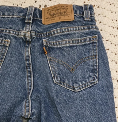 VINTAGE Levis Youth Jeans Sz 12 Reg Blue (24x26) Orange Tab 31342-0289 USA '90s - Image 1 of 4