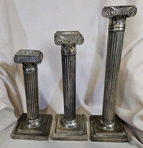 Candelabros de bronce columna corintia ornamentados Bella Casa (3) - 14"-12"-10" - Imagen 1 de 8