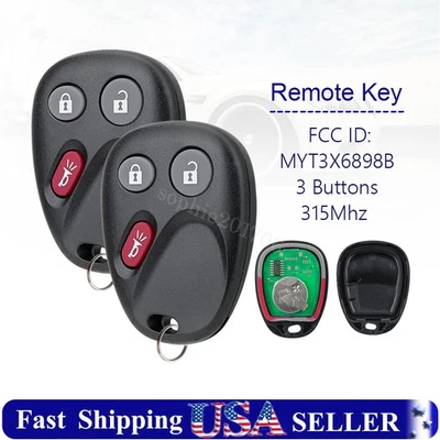 Replacement for Buick Rainier Chevy Trailblazer GMC Envoy Remote Key Fob Pair - Image 1 of 4