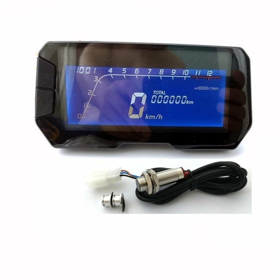Motorcycle Speedometer Speed Fuel Gauge 12v LCD Digital Odometer - Image 1 of 4