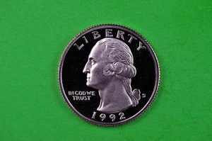 1992-S Deep Cameo Washington GEM Proof US Quarter (c/n clad) - Bild 1 von 1